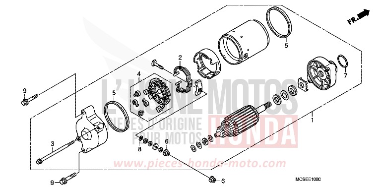 MOTEUR DE DEMARRAGE de ST1300 PEARL COSMIC BLACK (NHA64) 2009