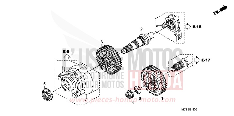 ENGRENAGE DE SORTIE de ST1300 PEARL COSMIC BLACK (NHA64) de 2009