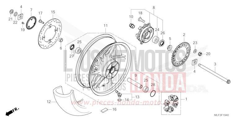 ROUE ARRIERE de NT1100 MAT IRIDIUM GRAY METALLIC (NHC64) 2022