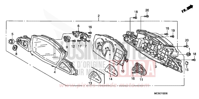 COMPTEUR de ST1300 PEARL COSMIC BLACK (NHA64) de 2009