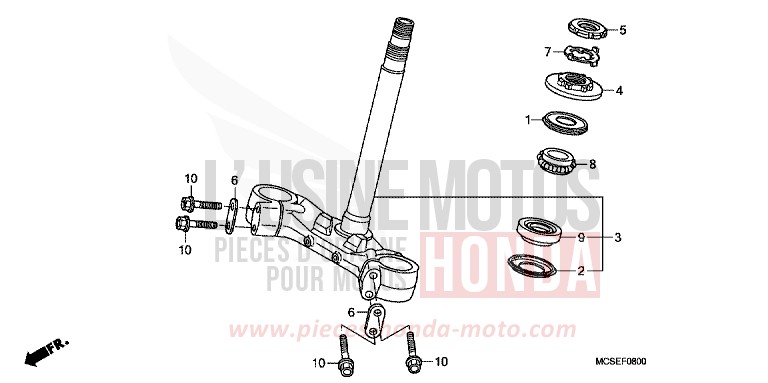 TIGE DE DIRECTION de ST1300 PEARL COSMIC BLACK (NHA64) 2009