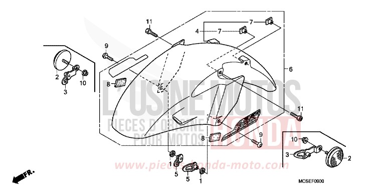 AILE AVANT de ST1300 PEARL COSMIC BLACK (NHA64) de 2009