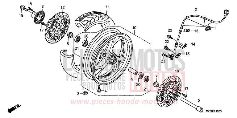 ROUE AVANT de ST1300 PEARL COSMIC BLACK (NHA64) 2009