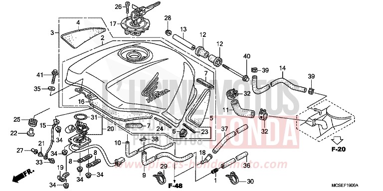 RESERVOIR A CARBURANT de ST1300 PEARL COSMIC BLACK (NHA64) 2009