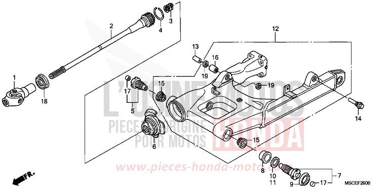 BRAS OSCILLANT de ST1300 PEARL COSMIC BLACK (NHA64) de 2009