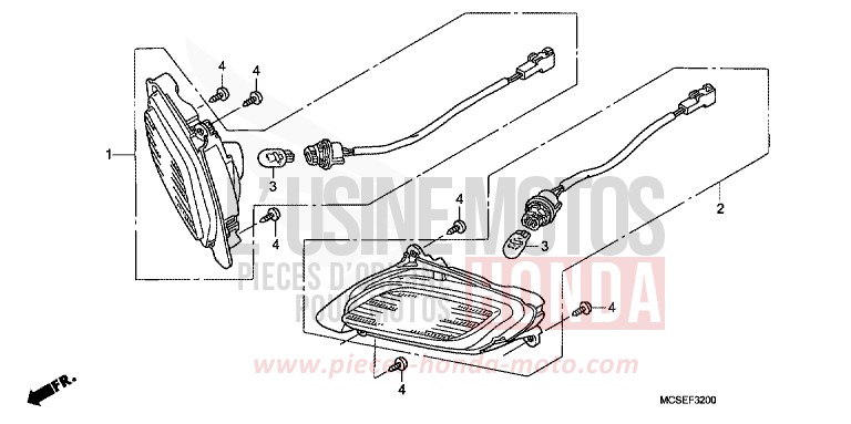 CLIGNOTANT de ST1300 PEARL COSMIC BLACK (NHA64) de 2009