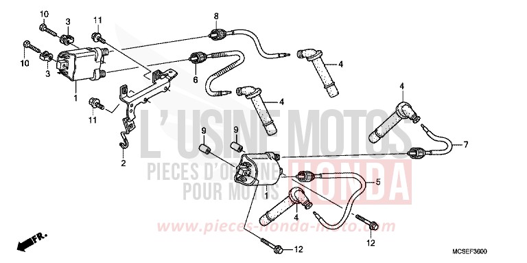 BOBINE D'ALLUMAGE de ST1300 PEARL COSMIC BLACK (NHA64) de 2009