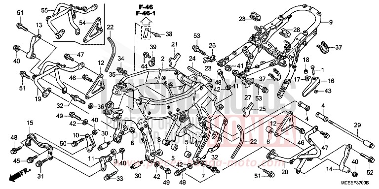 CARROSSERIE DE CHASSIS de ST1300 PEARL COSMIC BLACK (NHA64) 2009