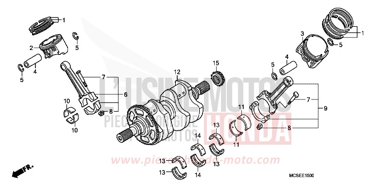 VILEBREQUIN/PISTON de ST1300 PEARL COSMIC BLACK (NHA64) de 2014