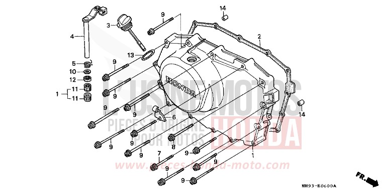 PANNEAU CARTER-MOTEUR D. de Transalp GRAND GREEN METALLIC (G137G) de 1992