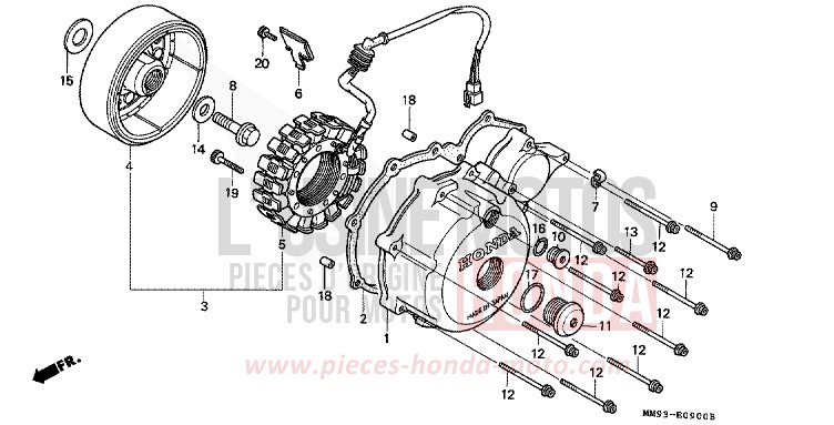 PANNEAU CARTER-MOTEUR G./ GENERATRICE de Transalp GRAND GREEN METALLIC (G137G) de 1992