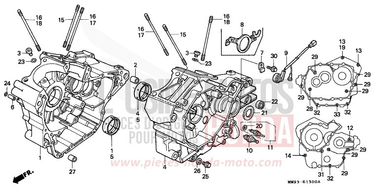 CARTER MOTEUR de Transalp GRAND GREEN METALLIC (G137G) de 1992