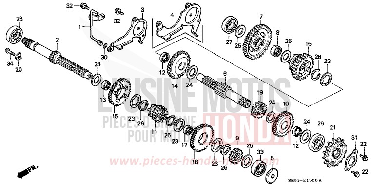 BOITE DE VITESSES de Transalp GRAND GREEN METALLIC (G137G) de 1992