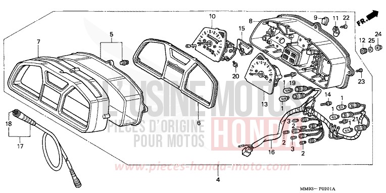 COMPTEUR (XL600VK/VL/VM/VN/VP/VR) de Transalp GRAND GREEN METALLIC (G137G) de 1992