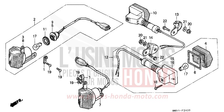 CLIGNOTANT de Transalp GRAND GREEN METALLIC (G137G) de 1992