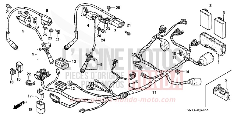 FAISCEAU DES FILS/ BOBINE D'ALLUMAGE de Transalp GRAND GREEN METALLIC (G137G) de 1992