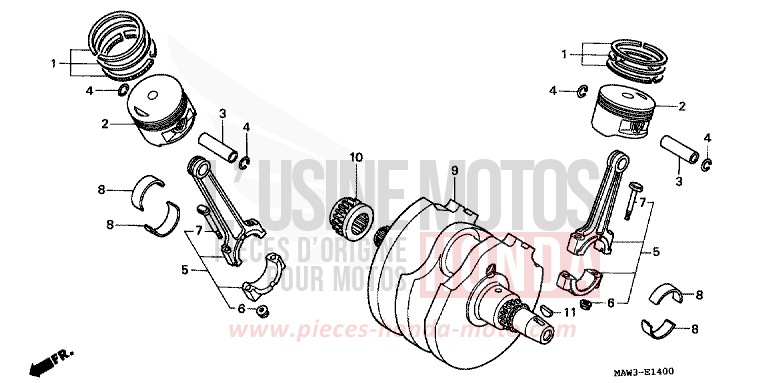 VILEBREQUIN/PISTON de Transalp ANCHOR GRAY METALLIC-U (NH229B) 1996