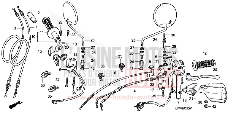 COMMUTATEUR/CABLE de Transalp ANCHOR GRAY METALLIC-U (NH229B) 1996