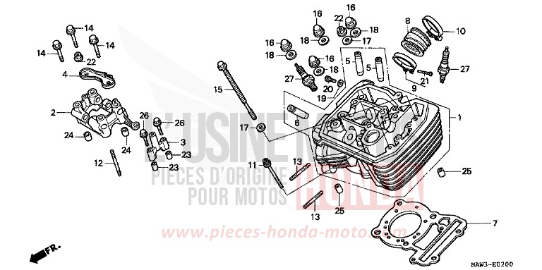 CULASSE (AVANT) de Transalp CASSIS RED METALLIC (R217K) 1996