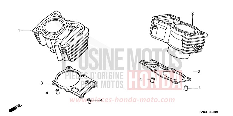 CYLINDRE de Transalp CASSIS RED METALLIC (R217K) de 1996