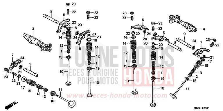 ARBRE A CAMES/SOUPAPE de Transalp TASMANIA GREEN ME (G142G) de 1999