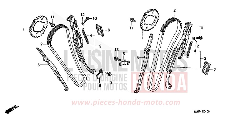 CHAINE A CAMES/TENDEUR de Transalp TASMANIA GREEN ME (G142G) de 1999