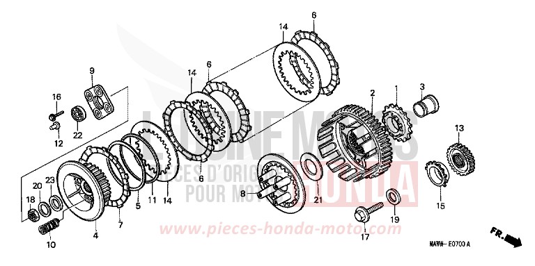 EMBRAYAGE de Transalp TASMANIA GREEN ME (G142G) de 1999
