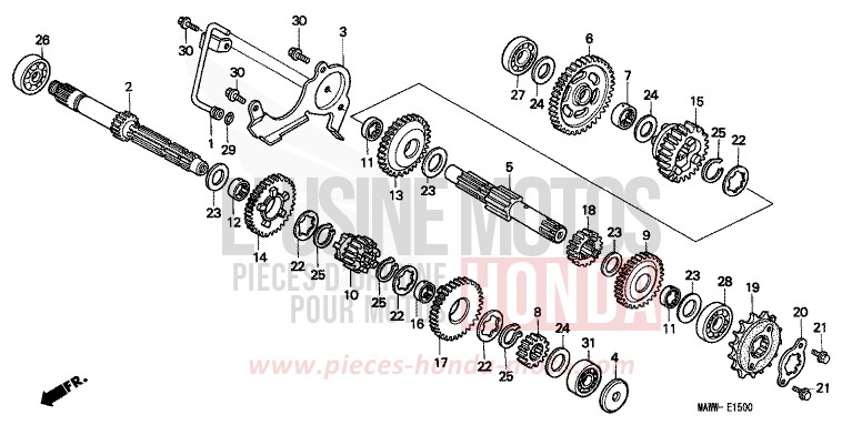 BOITE DE VITESSES de Transalp TASMANIA GREEN ME (G142G) de 1999