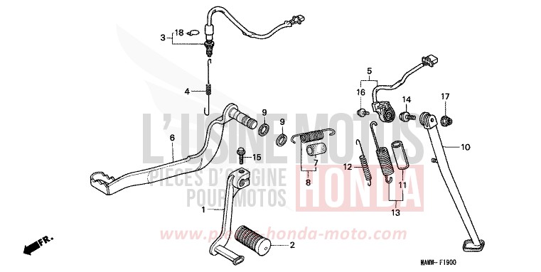 PEDALE/BEQUILLE de Transalp TASMANIA GREEN ME (G142G) de 1999