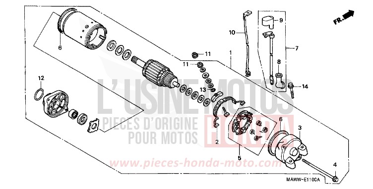 MOTEUR DE DEMARRAGE de Transalp WINTER LAKE BLUE METALLIC (PB187) 1999