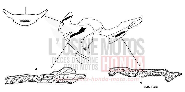 RAYURE/MARQUE de Transalp MUTE BLACK METALLIC (NH359) de 2001