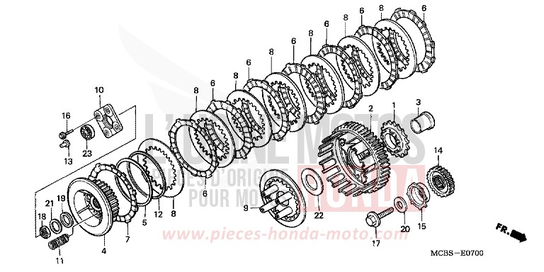 EMBRAYAGE de Transalp MUTE BLACK METALLIC (NH359) 2002
