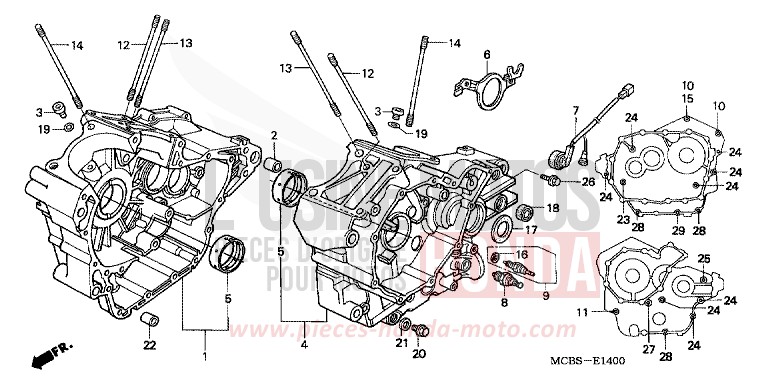 CARTER MOTEUR de Transalp MUTE BLACK METALLIC (NH359) 2002
