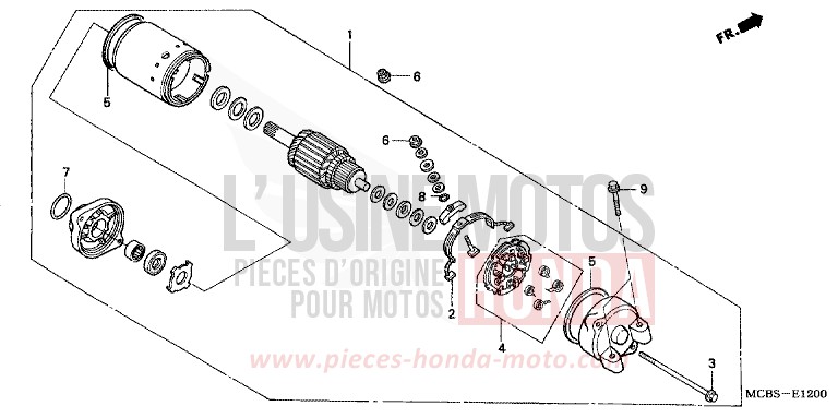 MOTEUR DE DEMARRAGE de Transalp MUTE BLACK METALLIC (NH359) 2004