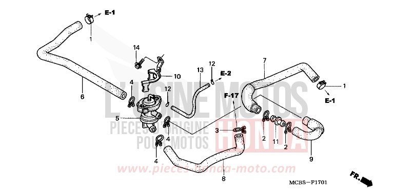 COMMANDE INJECTION D'AIR SOUPAPE de Transalp PEARL BREEZY BLUE (PB341E) 2004