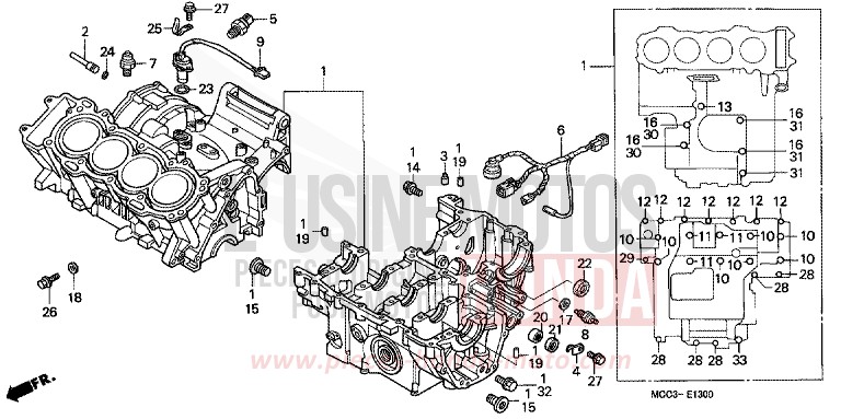 CARTER MOTEUR de X11 NOIR (NH1) de 2001