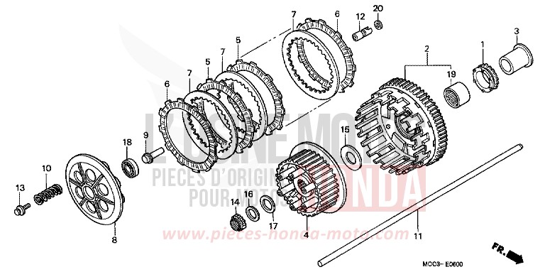 EMBRAYAGE de X11 PEARL FLASH YELLOW (Y163) de 2001