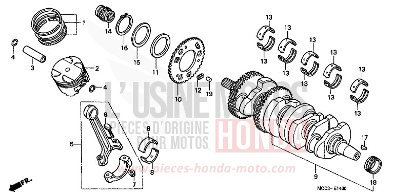 VILEBREQUIN/PISTON de X11 PEARL FLASH YELLOW (Y163) 2001