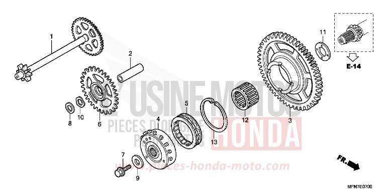 EMBRAYAGE DE DEMARRAGE de CB1000R PEARL COOL WHITE (NHA16) de 2010