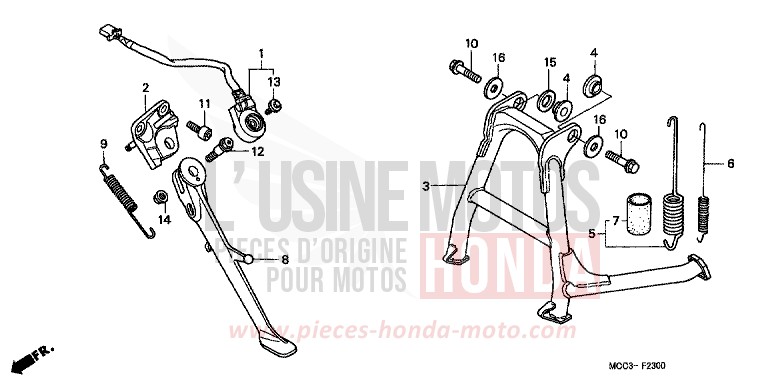 BEQUILLE de X11 MUTE BLACK METALLIC (NH359) de 2000