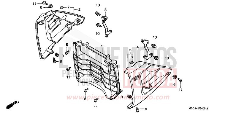 CALANDRE DE RADIATEUR de X11 MUTE BLACK METALLIC (NH359) de 2000