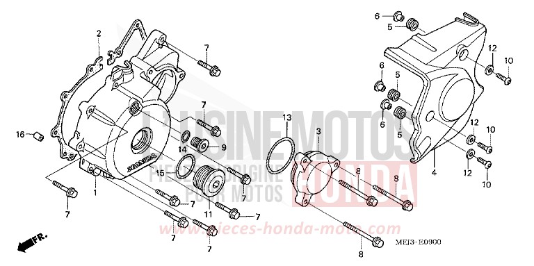 PANNEAU CARTER-MOTEUR G. de CB1300 DARKNESS BLACK METALLIC (NH463) 2005