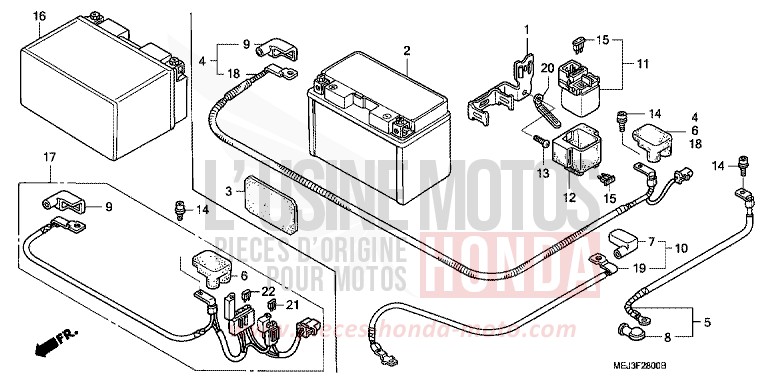 BATTERIE de CB1300 DARKNESS BLACK METALLIC (NH463) 2005