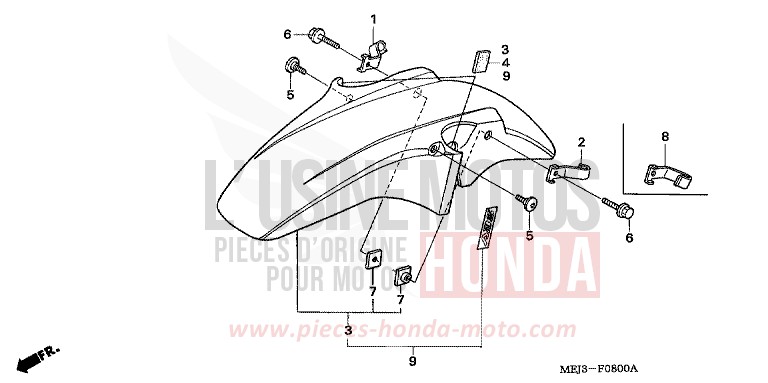 AILE AVANT de CB1300 DARKNESS BLACK METALLIC (NH463) 2005