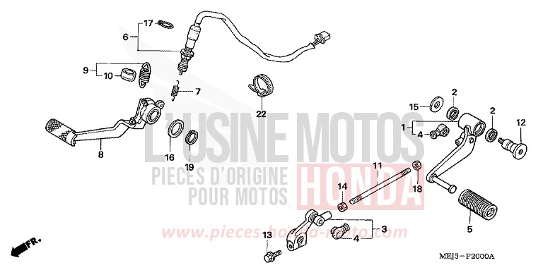 PEDALE de CB1300 DARKNESS BLACK METALLIC (NH463) 2005