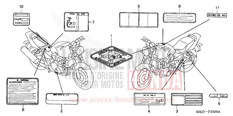 ETIQUETTE DE PRECAUTIONS (CB1300/A/F/F1) de CB1300 DARKNESS BLACK METALLIC (NH463) 2005