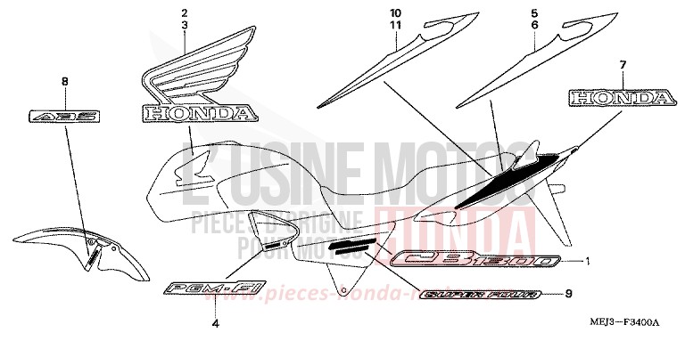 MARQUE (CB1300/A/F/F1) de CB1300 DARKNESS BLACK METALLIC (NH463) 2003