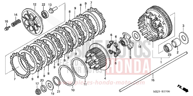 EMBRAYAGE de CB1300 FORCE SILVER METALLIC (NH411) 2003