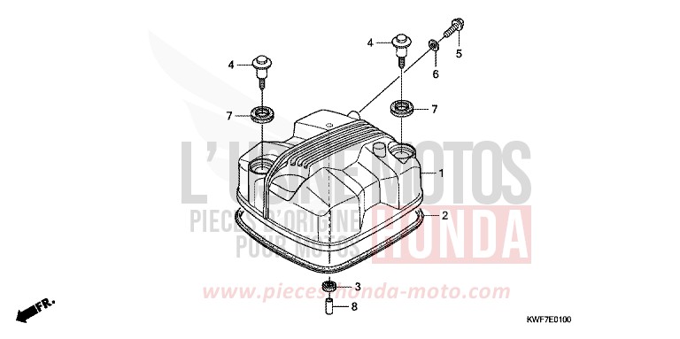 COUVERCLE DE CULASSE de CBF125 NOIR (NH1) de 2009