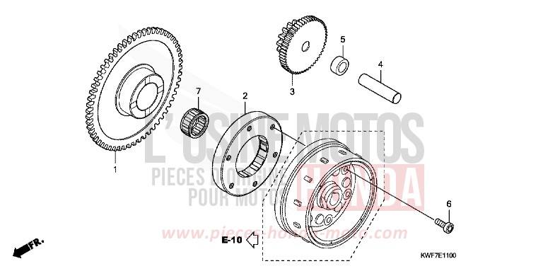 EMBRAYAGE DE DEMARRAGE de CBF125 SPACE SILVER METALLIC (NHB06) de 2009